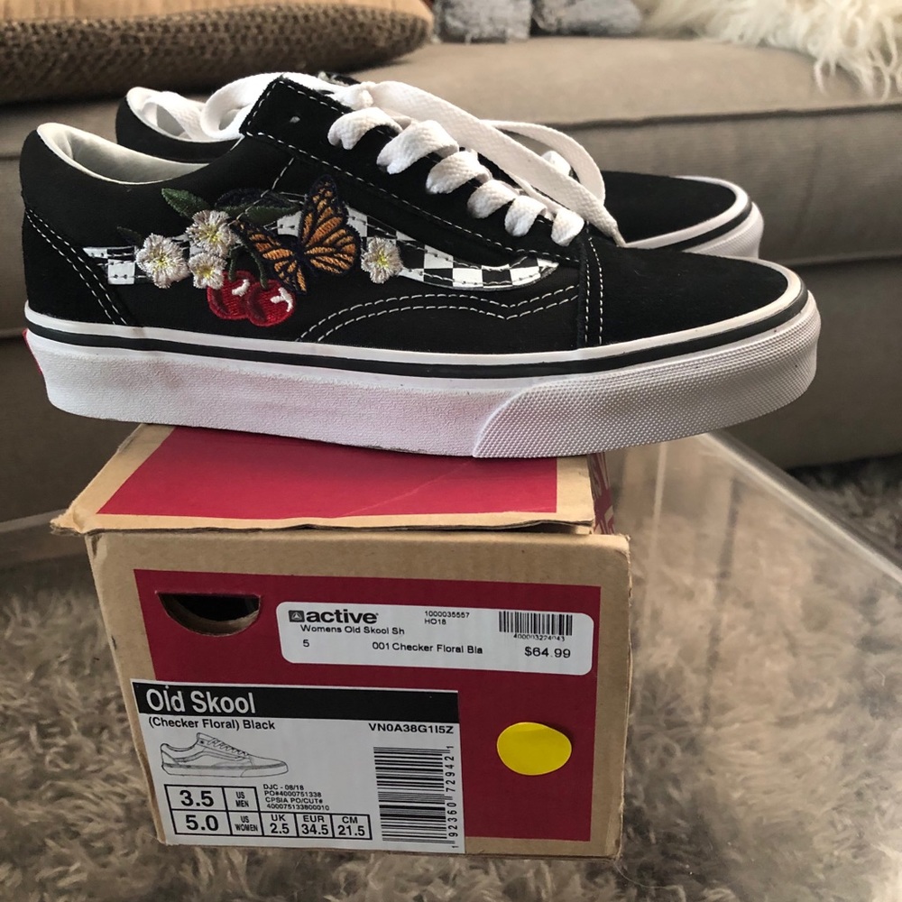 Vans Old skool girls butterfly checkered shoes